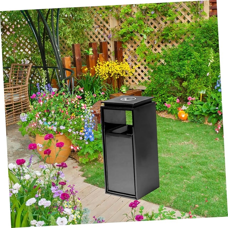 Outdoor Ashtray Trash Can with Recycling Signage for Easy Garbage Sorting Patio Use - Image 4